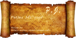 Petku József névjegykártya